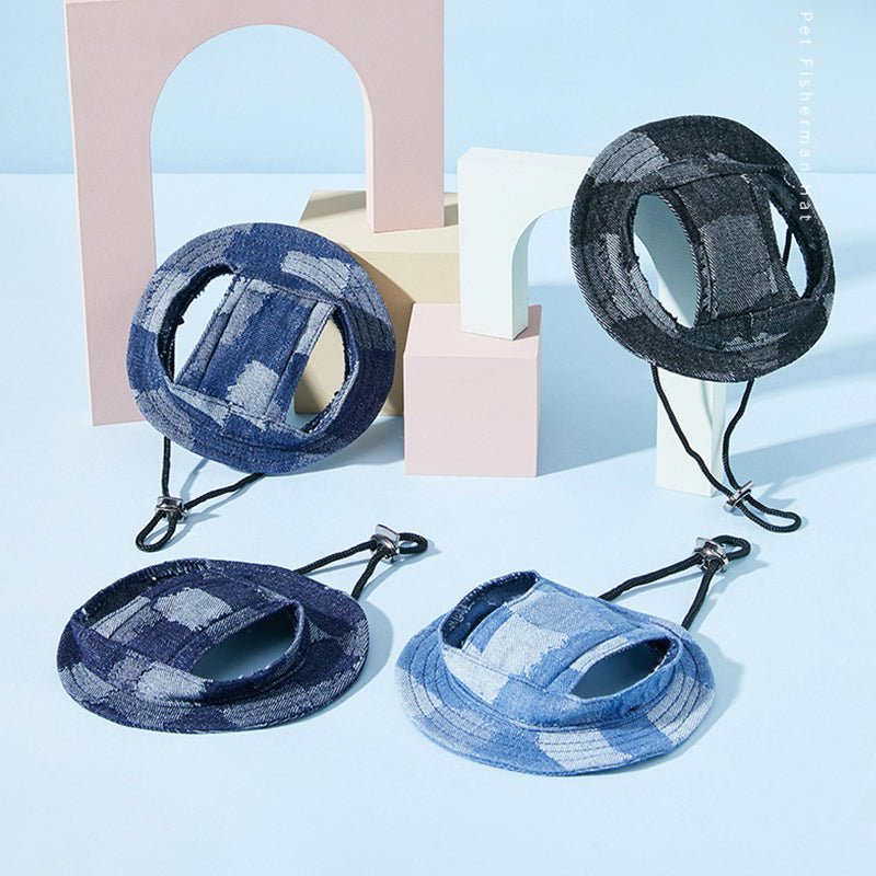 Vintage Denim Outdoor Sunscreen Bucket Hat - PIKAPIKA