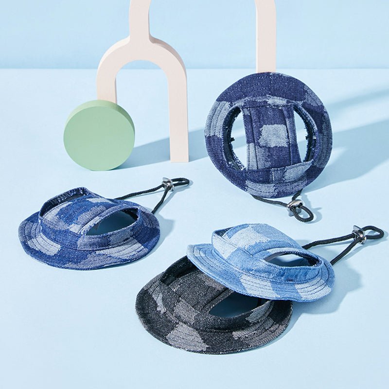 Vintage Denim Outdoor Sunscreen Bucket Hat - PIKAPIKA