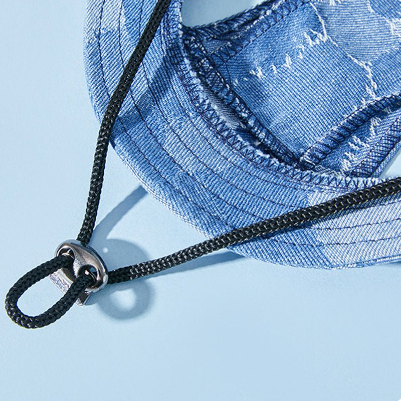 Vintage Denim Outdoor Sunscreen Bucket Hat - PIKAPIKA