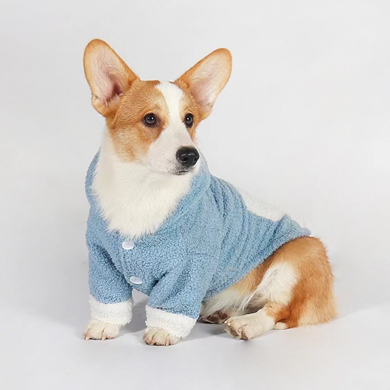 Warm Fleece Button Coat Corgi Dog Clothes - PIKAPIKA