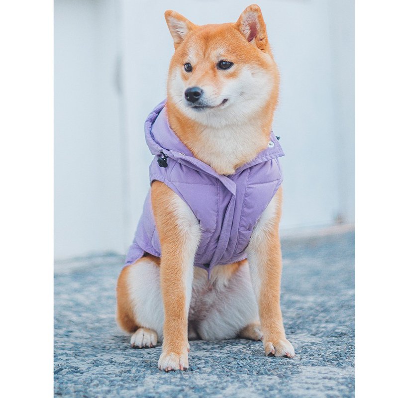 Waterproof Duck Down Padded Jacket Sleeveless Vest Hoodie Coat Dog Clothes - PIKAPIKA