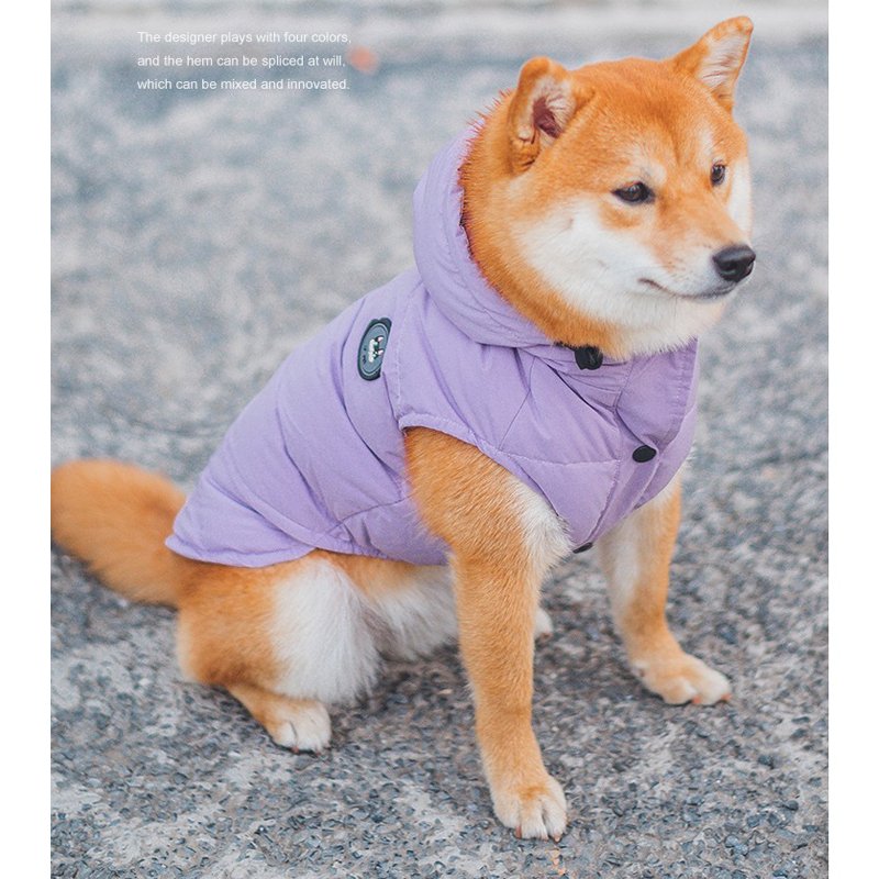 Waterproof Duck Down Padded Jacket Sleeveless Vest Hoodie Coat Dog Clothes - PIKAPIKA