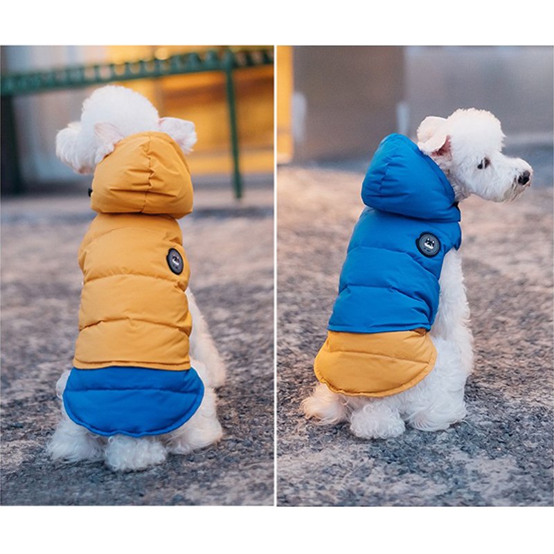 Waterproof Duck Down Padded Jacket Sleeveless Vest Hoodie Coat Dog Clothes - PIKAPIKA