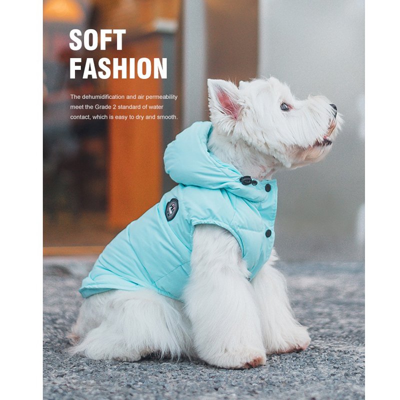 Waterproof Duck Down Padded Jacket Sleeveless Vest Hoodie Coat Dog Clothes - PIKAPIKA
