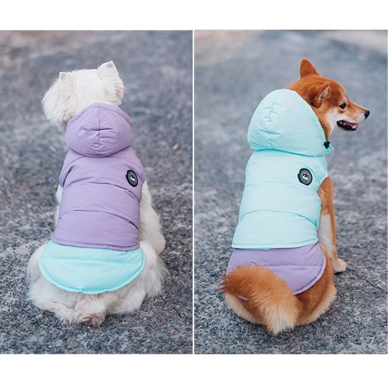Waterproof Duck Down Padded Jacket Sleeveless Vest Hoodie Coat Dog Clothes - PIKAPIKA