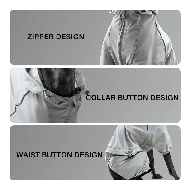 Waterproof Full Body Small Dog Raincoat Sighthounds Pet Outfit - PIKAPIKA