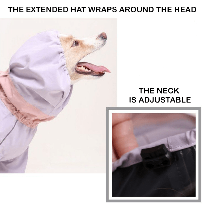 Waterproof Full - Cover Four - Leg Outdoor Big Dog Raincoat - PIKAPIKA