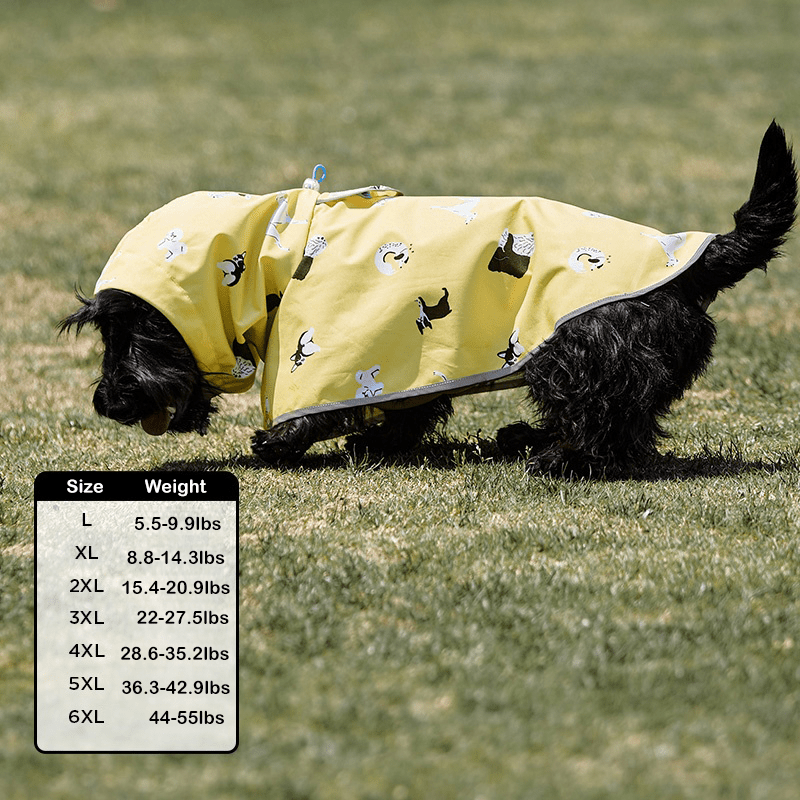 Waterproof Full - Cover Lightweight Raincoat for Small and Medium Dogs Whippet Pet Rainwear - PIKAPIKA