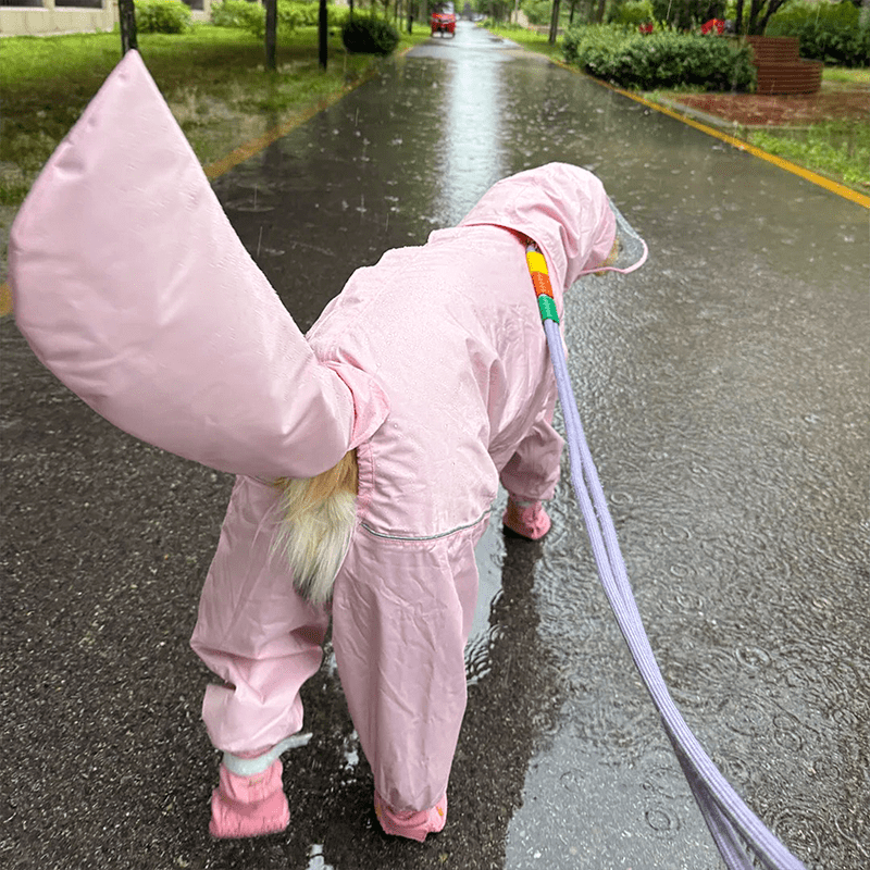 Waterproof Full - Cover Raincoat with Hood for Big Dogs Pet Rainwear - PIKAPIKA
