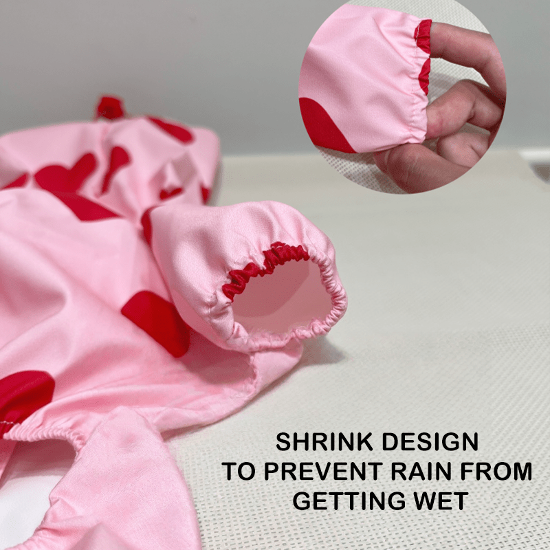 Waterproof Printed Hooded Dog Raincoat with Heart Cloud Design - PIKAPIKA