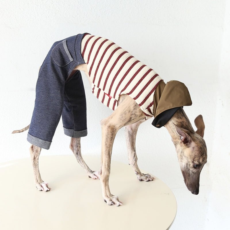 Wide Leg Denim Pants Italian Greyhound Whippet Dog Clothes - PIKAPIKA