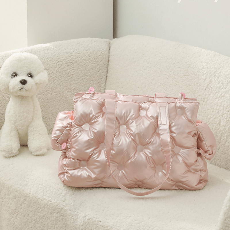 Winter Plush Dog Carrier Tote – Korean Style for Small Breeds - PIKAPIKA