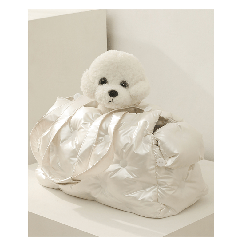 Winter Plush Dog Carrier Tote – Korean Style for Small Breeds - PIKAPIKA